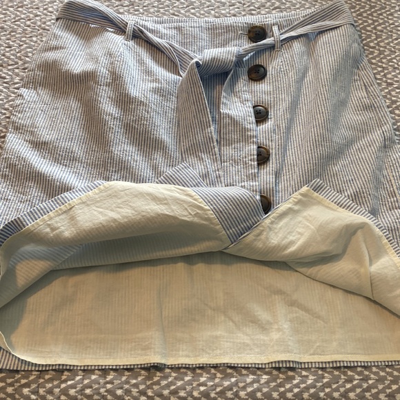 Boden Blue & White Striped Seeersucker Skirt 14 - Picture 8 of 11